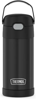 THERMOS FUNTAINER Water Bottle with Straw - 12 Ounce - Kids Stainless Steel Vacuum Insulated Water Bottle with Lid, Black (Pack of 6) - color: Black, size: 12 Ounces (Pack of 6)