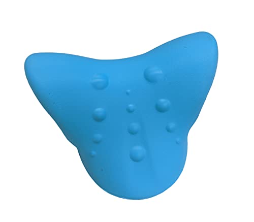 Rehabilitation Advantage Neck Shoulder Relaxer Cervical Spine Stretcher | Ergonomic Alignment Pillow Supports Posture, Muscle Tension Relief, And Relaxation With Compact Blue Design