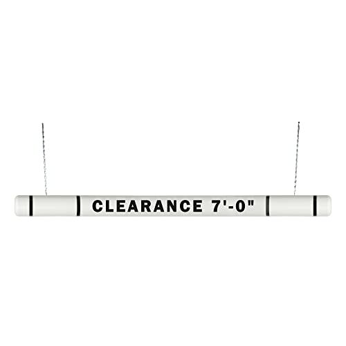 ClearanceGard 4″ x 96″ Clearance Bar Kit- Clearance X’ – XX” Lettering - Innoplast (White Black Tape) - color: White Black Tape