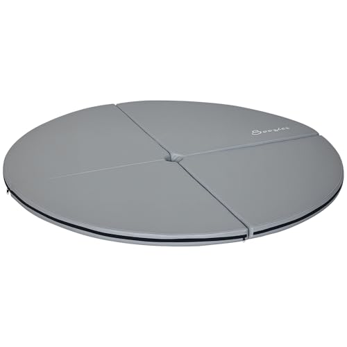 Soozier Pole Dance Mat, 2"T x 5'W Folding Pole Crash Mat for Home, Lightweight and Foldable - color: Light Grey