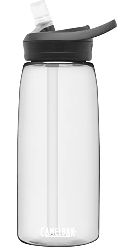 CamelBak Eddy+ Water Bottle with Bite Valve Straw, Leak‑Resistant Easy‑Sip Design for Everyday Hydration, 32oz, Clear - color: Clear, size: 32 Ounces