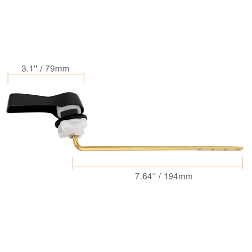 Hibbent Universal Metal Front Mount Toilet Handle Replacement Kit | Matte Black Solid Brass Toilet Flush Tank Lever, Stainless Steel Flapper Chains for Most Toilet Tanks - color: Matte Black, style: Upgraded Front Mount