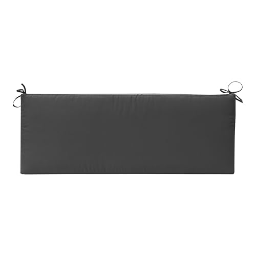 QILLOWAY Indoor/Outdoor Bench Cushion, Thick Upholstery Foam Couch Swing Pads with Ties,48-Inches,Dark Grey - color: Dark Grey