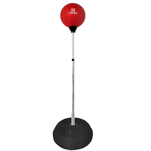 Punching Bag with Stand for Adults & Teens - Heavy Punching Bag, Boxing Bag & Boxing Equipment Set with Reflex Bag, Speed Bag & Gloves - Adjustable Height for MMA, Kickboxing & Cardio Training