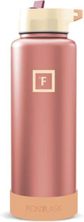 IRON °FLASK 40 oz Wide Mouth Water Bottle with Straw | Insulated Stainless Steel Sports Water Bottle with Leakproof Straw Lid - BPA Free, Cold 24 Hrs, Sweat Free (Dream Sunset) - color: Dream Sunset, style: Straw - 40 Oz (1 Lid)