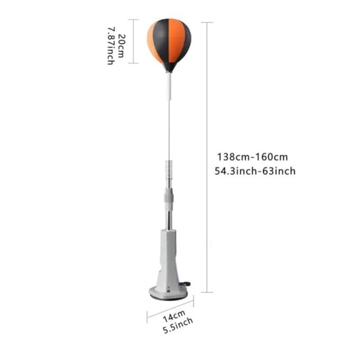 Punching Bag with Stand, Height Adjustable Speed Bag Reflex Trainer Set for Teens Adults, Boxing Equipment with Suction Base for Home Gym, Anti-Slip & No Floor Damage, Stress Relief Fitness Gear