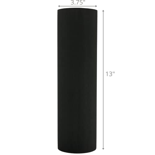 High-Density Foam Roller for Muscle Recovery & Massage, 13" x 3.75" EVA Firm Roller for Warm-Up/Cooldown, Yoga & Pilates, Includes Carry Case (Black) - color: Black