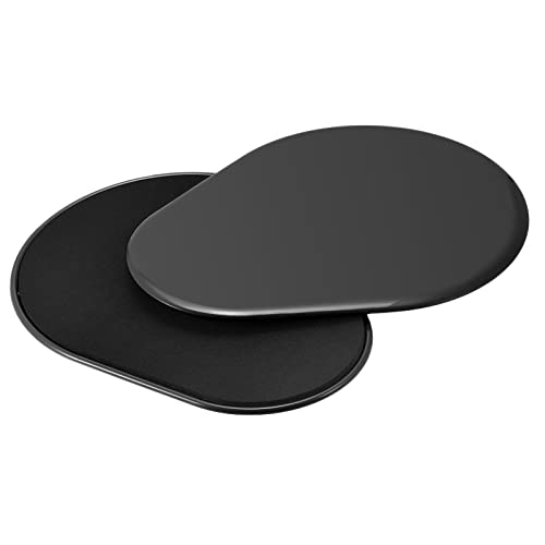 uxcell Exercise Core Sliders, Glider Discs Dual Sided Usage on Carpet or Floor for Full Body Workout - color: Black