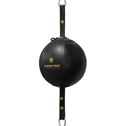 Meister SpeedKills Double-End Leather Speed Bag w/Bungees & Lightweight Latex Bladder - style: Small (5.0")
