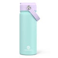 GoKEDA 18oz Kids Water Bottle, Insulated Bottles with Stickers, 18/8 Stainless Steel Vacuum Leak Proof Straw Cup for School, Gifts for Boys Girls(PurpleGreen) - color: Purple Green