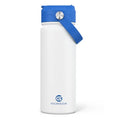 18oz Kids Water Bottle, Insulated Water Bottles with Stickers, 18/8 Stainless Steel Vacuum Leak Proof Straw Cup for School, Gifts for Boys Girls(Blue,White) - color: Blue White