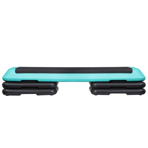 ZENY 43'' Exercise Aerobic Step Platform, Adjustable Fitness Stepper with 4 Stackable Risers, Aerobics Stepper Workout Stepper for Home Gym Cardio Strength & Training - color: Green
