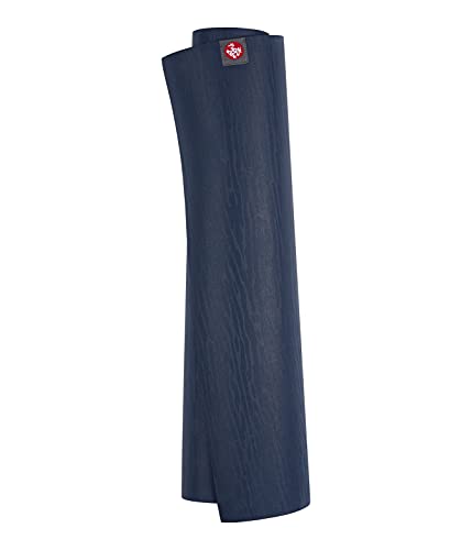 Manduka eKO Yoga Mat - Natural Rubber | Eco-Friendly | Soft Textured Surface| Natural Next-to-Skin Feel - color: Midnight, size: 79" x 24"