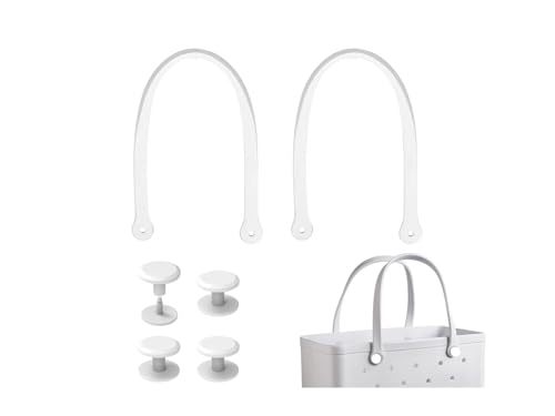 Replacement Straps for S/M Rubber Beach Bag, Replacement Handles with 4 Snaps, EVA Bag Strap Replacement - color: White