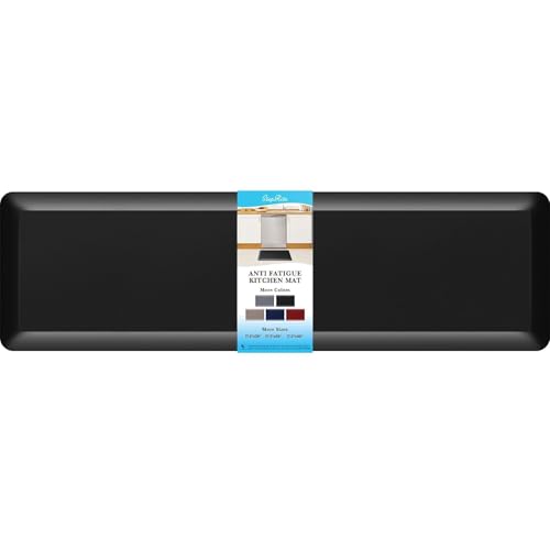 4/5 Inch Thick Kitchen Mat Anti Fatigue Mat Kitchen Rugs Kitchen Decor Non-Slip, Stain & Water Resistant, Kitchen Mats Desk Mat for Kitchen, Office, Workshop, Black, 17'' x 60'' - color: Black, size: 60"L x 17"W x 0.8"Th