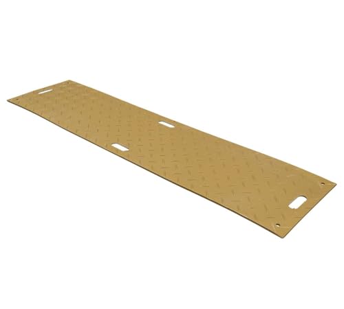 Mytee Products 2' x 8' Tan Ground Protection Mats with Diamond Plated Tread Design - High Density Polyethylene Mat, Easily Supports 50 Ton Loads on Lawns, Dirt, and Any Other Areas - color: Tan, size: 1 - Pack