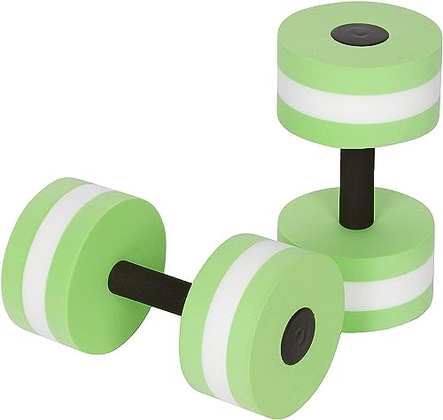 Sports Water Weights for Pool Exercise Water Aerobics Equipment Combo Set Aquatic Exercise Dumbbells High Density Aqua Pool Fitness - color: Green, style: Dumbbells