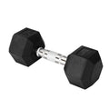 Yes4All Chrome Grip Encased Hex Dumbbells – Hand Weights With Anti-Slip 5-50 LBS Single - color: 50 Pounds - Single