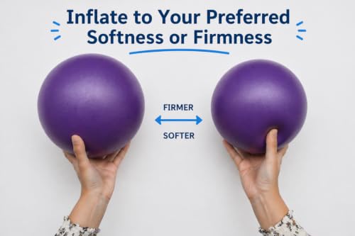CIZEBO 6" Pilates Ball, Small Exercise Ball & Air Pump Yoga Core (8" Opt) - color: Purple, size: 8 inch