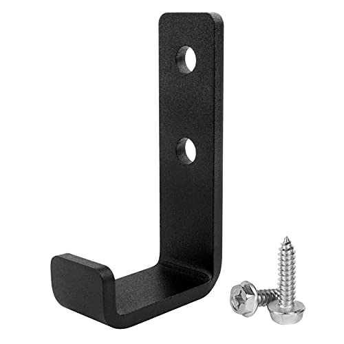 4 Pack 1-5/8" Heavy Duty Steel J Hook, Wall Mount Garage Hanging Bracket | Black, 154 lbs Capacity - size: 1-5/8 Inch