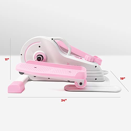 Sunny Health & Fitness Under Desk Pedal Elliptical Machine Leg Exerciser - color: Pink