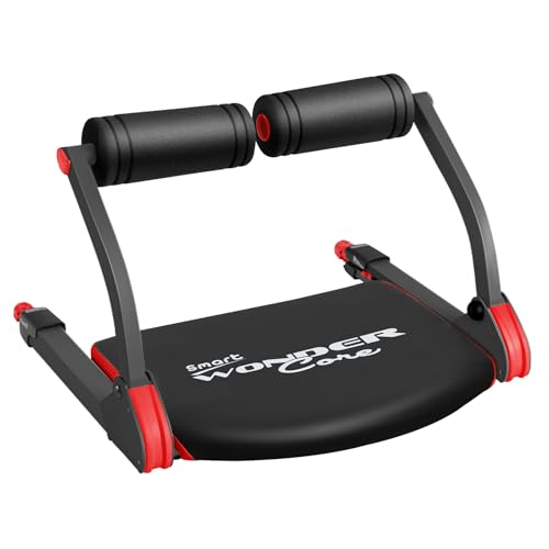 Wonder Core Smart, Ab Machine, Ab Workout Equipment, Sit Up Machine & Exercise Equipment, Ab Crunch Machine for Stomach Workout, Ab Core Trainer Abdominal Machine for Home Gym - color: Red