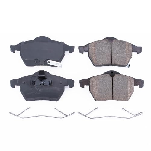 PowerStop Front Brake Pads for Saab 9-3 1999-03 |9-5 1999-05 |Saturn L100 2001-02 |L200 2001-03 |L300 2001-05 |Saturn LS 2000 - Z17 Ceramic Brake Pads with Installation Hardware, 17-819 - style: 17-819