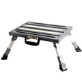 Aluminum RV Steps, 4-Level Adjustable Folding Step Stool with Non-Slip Rubber Feet, Non-Slip Fluorescent Strip Platform Rv Accessories - Gray - color: Gray+reflective Yellow