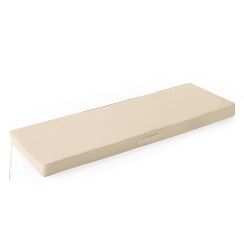 IPYNBAP Outdoor Bench Cushions for Outdoor Furniture, 45x18x3 Inch, Waterproof Bench Pillow, Fade Resistant Long Bench Seat Pads for Garden, Indoor, Porch Swing, Beige - color: Beige, size: 45×18×3 Inch