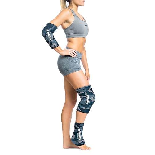 FreezeSleeve Ice & Heat Therapy Sleeve- Reusable, Flexible Gel Hot/Cold Pack, 360 Coverage for Knee, Elbow, Ankle, Wrist- Blue Camo, Large - color: Blue Camo, size: Large (Pack of 1)