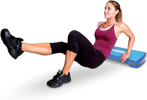 Tone Fitness Compact Aerobic Step Platform | Exercise Step - style: Medium Blue/Gray