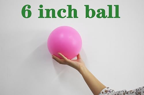 CIZEBO 6" Pilates Ball, Small Exercise Ball & Air Pump Yoga Core (8" Opt) - color: Pink, size: 6 inch