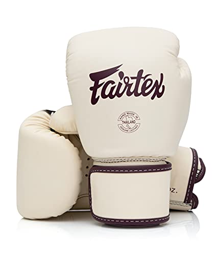 Fairtex BGV16 Leather Compact Muay Thai Boxing Gloves - color: Khaki, size: 16 oz