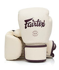 Fairtex BGV16 Leather Compact Muay Thai Boxing Gloves - color: Khaki, size: 12 oz