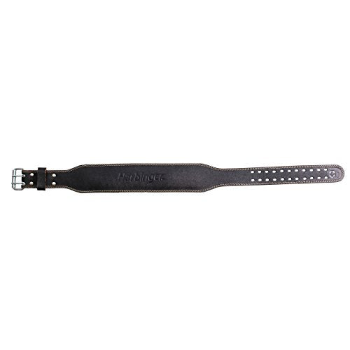 Harbinger Padded Leather Contoured Weightlifting Belt - 4" or 6” Width - Interior Suede Lining & Foam Cushioning - Heavy-Duty Dual Prong Steel Roller Buckle - for Lifting Support - size: Large, style: 4 Inch
