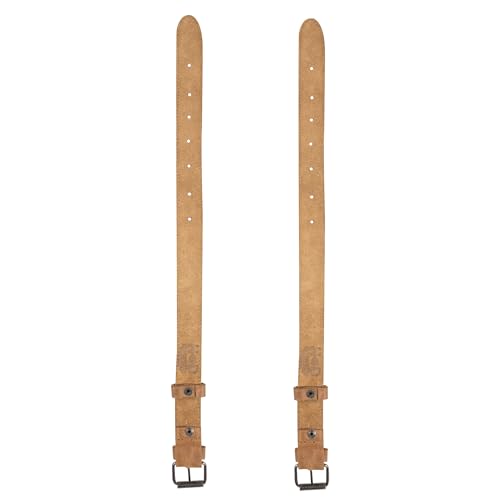 Hide & Drink, Set of 2 Rustic Bicycle Ankle Bands, Brass Metal Buckle, Adjustable Straps for Legs, Classic Vintage Gifts for Cyclists, Full Grain Leather, Handmade - color: Single Malt Mahogany