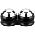 ideayard Stainless Steel Massage Roller Double Ball - Ice Therapy Muscle Pain Relief, Sore Muscles, and Tension Relief Cold & Hot Therapy Back, Shoulder, Leg, Calf Muscle Fascia Release Tool - color: Black