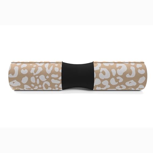 FITGIRL - Squat Pad and Hip Thrust Pad for Leg Day, Barbell Pad Stays in Place Secure, Thick Cushion for Comfortable Squats Lunges Glute Bridges, Olympic Bar and Smith Machine - color: Beige Leopard (Deluxe)
