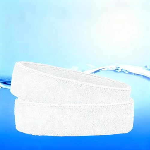2 Pack Sweat Band, Sweat Bands Headbands for Men, Women, Sports, Tennis, Running, Gym, Workout - color: White