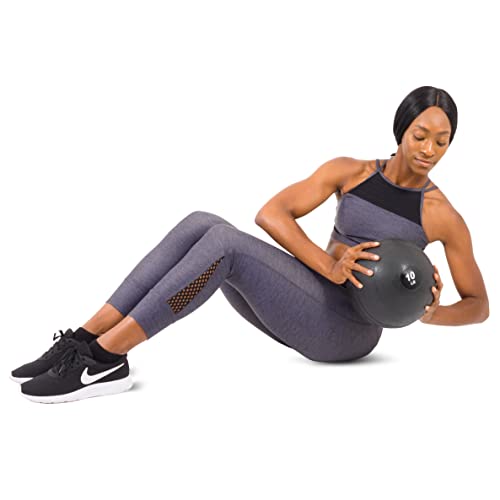 ProsourceFit Slam Medicine Balls 5, 10, 15, 20, 25, 30, 50lbs Smooth and Tread Textured Grip Dead Weight Balls for Strength and Conditioning Exercises, Cardio and Core Workouts - color: Classic - Black, size: 10 LB