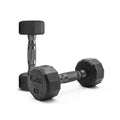 CAP Rubber Coated Dumbbell Weights, Free Weights for Home Gym Strength Training, Anti-Roll Hex Dumbbells with Black, Chrome & Comfort Grip Handles, Pairs & Sets - size: 5 lb - Pair, style: 12-Sided - Black Handle