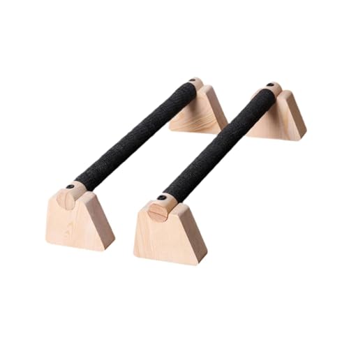 2 Pieces Push Up Bar Wooden Parallettes Bar for Men Women Portable Sturdy Structure Push Up Stand for Exercise Floor Workout - size: 35CM