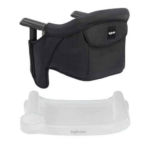 Inglesina Black Fast Table Chair with Clear Fast Dining Tray - color: Black, style: Chair with tray
