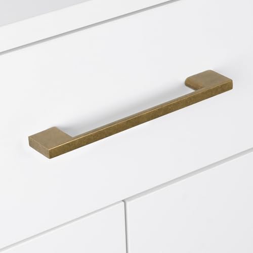 10 Pack 3 Inch(76mm) Cabinet Pulls Antique Brass Kitchen Cabinet Handles Zinc Alloy Drawer Pulls Solid Cabinet Hardware - color: Antique Brass, size: 3'' Hole Center(76mm)