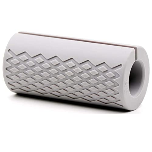 Barbell Grips - Thick Dumbbell Grips Arm Blaster Adapter with High-Density Silicone Rubber, Bar Grips for Weightlifting Muscle Growth Rapidly and Hands Stress Relieve - color: Gray