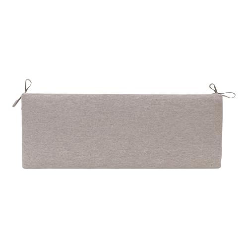 QILLOWAY Indoor/Outdoor Bench Cushion, Thick Upholstery Foam Couch Swing Pads with Ties,48-Inches,Tan/Gray. - color: Tan/Gray