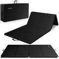 BalanceFrom 10x4 Feet 4-Panel Folding Gymnastics Mat – 2-Inch Thick Pad with Vinyl Surface and Carrying Handles for Tumbling, Yoga, Pilates, Home Workouts, and Martial Arts - color: Black