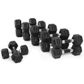 WF Athletic Supply Rubber Encased Hex Dumbbells with Rubber Grip Contoured Handle for Muscle Toning, Strength Building & Full Body Workout - color: v. 270LB Dumbbell Set Only (10LB-35LB)