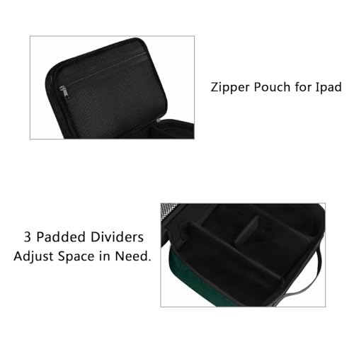 MATEIN Electronics Travel Organizer, Double Layers Charger Organizer with Sturdy Handle for Travel Accessories, Tech gifts for Men and Women, Medium Tech Case for Cable Management, Peacock Blue - color: Dark Green, size: Medium