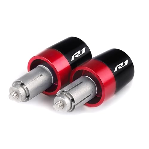 Handle Bar Ends Hand Grips Plug Caps Compatible with Yamaha YZF R1 R1M R1S 1998-2020 2021 2022 2023 2024 2025 | Motorcycle Balance Pad YZF-R1 YZFR1 YZF-R1M YZF-R1S Accessories - color: red